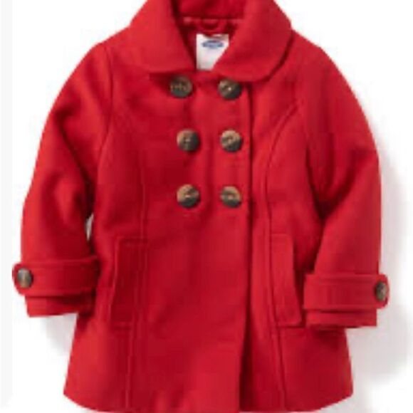 Old Navy red Double-Breasted Peacoat for Toddler sz 5T - Picture 3 of 6